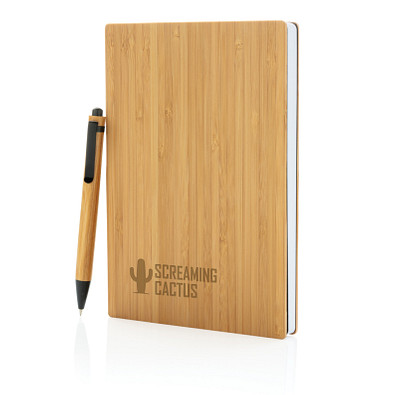 XD COLLECTION Bambus Notizbuch & Stift A5, braun
