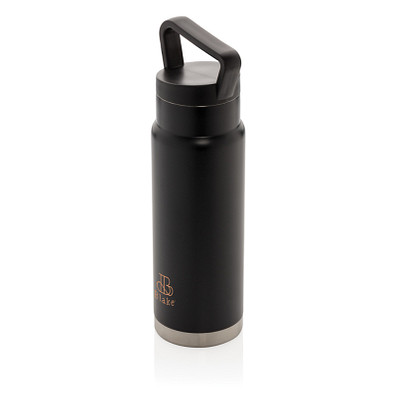 XD COLLECTION Auslaufsichere Vakuum-Flasche mit Tragegriff, 650 ml, schwarz