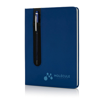 XD COLLECTION Notizbuch mit Stylus-Stift Basic Hardcover PU, DIN A5, liniert, dunkelblau