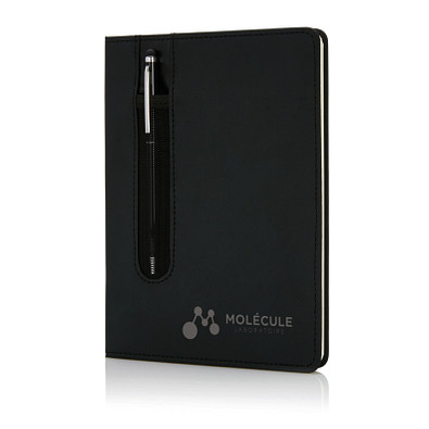 XD COLLECTION Notizbuch mit Stylus-Stift Basic Hardcover PU, DIN A5, liniert, schwarz