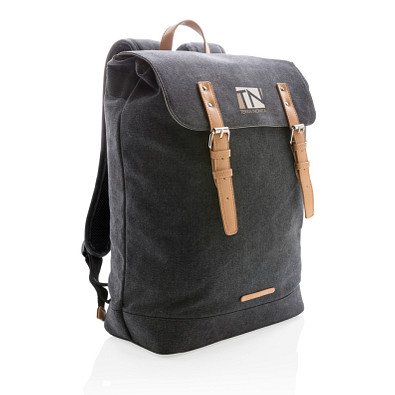 XD COLLECTION Laptop-Rucksack Canvas, PVC frei, schwarz