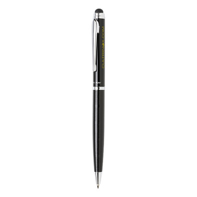 SWISS PEAK® Drehkugelschreiber Deluxe Stylus, blaue Mine, schwarz, silber