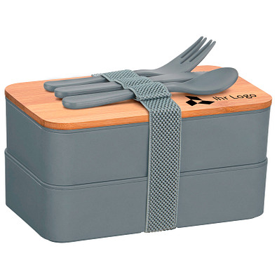 Doppel-Lunchbox, grau