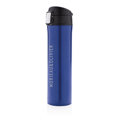 XD COLLECTION Vakuum Flasche Easy Lock, 450 ml, blau/schwarz