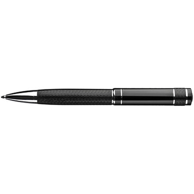 Ferraghini Drehkugelschreiber in Etui, blaue Mine, schwarz