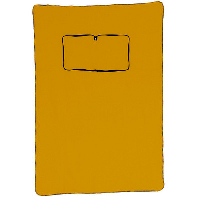 Fleecedecke/-kissen 2 in 1, gelb