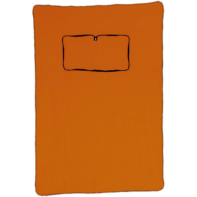 Fleecedecke/-kissen 2 in 1, orange