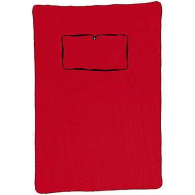 Fleecedecke/-kissen 2 in 1, rot