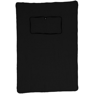 Fleecedecke/-kissen 2 in 1, schwarz
