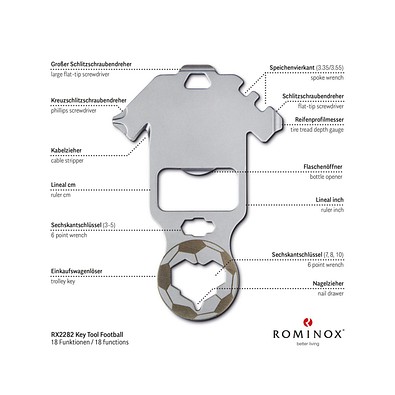 ROMINOX® Key Tool Football / Fußball (18 Funktionen) im Motiv-Mäppchen Merry Christmas