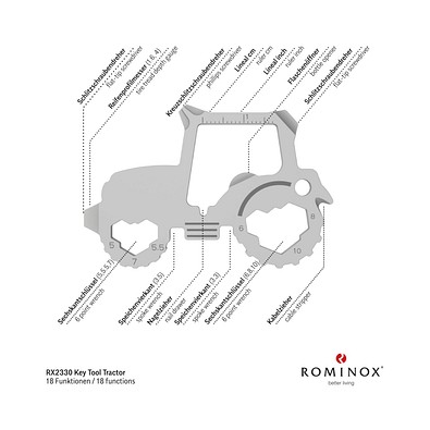 ROMINOX® Key Tool Tractor/Traktor (18 Funktionen) im Motiv-Mäppchen Frohe Ostern