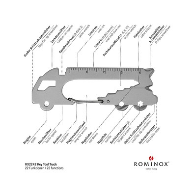ROMINOX® Key Tool Truck / LKW (22 Funktionen) im Motiv-Mäppchen Osterhase, grün
