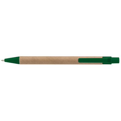 Druckkugelschreiber aus Papier, blaue Mine, grün