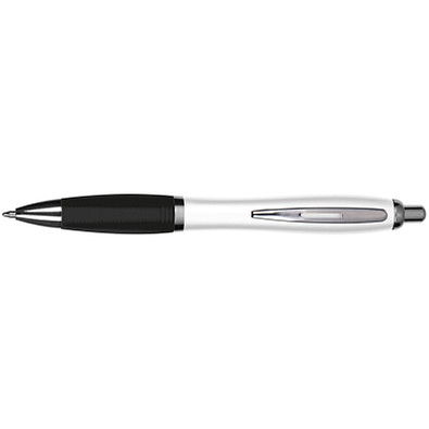 LANCE® Kugelschreiber Milano, blaue Mine, weiß/schwarz