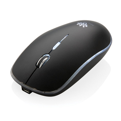 XD COLLECTION kabellose Maus Light-Up Logo, schwarz