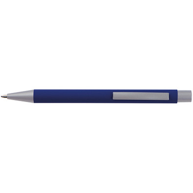 LANCE® Softtouch Metallkugelschreiber Abu-Dhabi, Beschläge silber matt, blaue Mine, blau