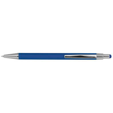 Metall-Druckkugelschreiber mit Touchfunktion, blaue Mine, blau