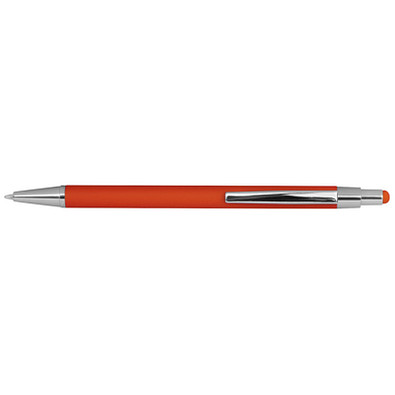 Metall-Druckkugelschreiber mit Touchfunktion, blaue Mine, orange