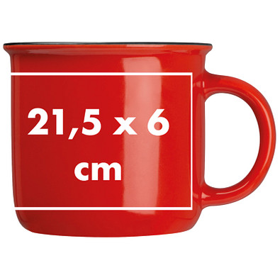 Nostalgietasse aus Keramik, 350ml, rot