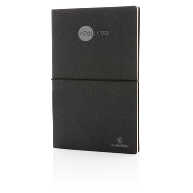 XD COLLECTION Notizbuch aus recyceltem Leder, DIN A5, liniert, grau