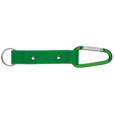 Schlüsselanhänger mit Karabiner und Plättchen aus Metall, grün