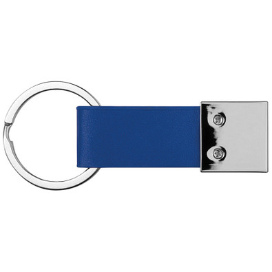 Schlüsselanhänger mit Kunstleder-Bändchen, blau