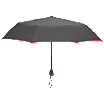 Taschenschirm aus Pongee mit Fiberglas-Gestänge, rot