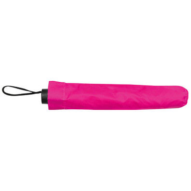 Teleskop-Taschenschirm aus Polyester mit Schutzhülle, pink