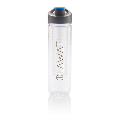XD COLLECTION Wasserflasche mit Aromafach, 800 ml, blau