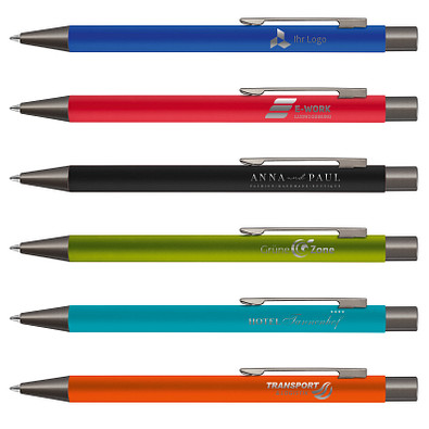 uma® Metall-Kugelschreiber Straight Gum, blaue Mine, grau