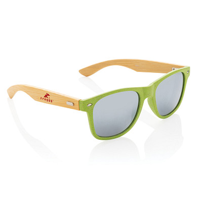 XD COLLECTION Sonnenbrille aus Weizenstroh und Bambus, grün