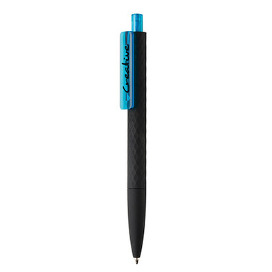 XD COLLECTION Druckkugelschreiber X3 mit Smooth-Touch, blaue Mine, blau/schwarz