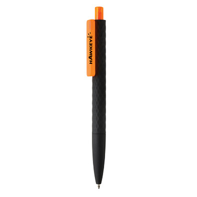 XD COLLECTION Druckkugelschreiber X3 mit Smooth-Touch, blaue Mine, orange/schwarz