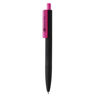 XD COLLECTION Druckkugelschreiber X3 mit Smooth-Touch, blaue Mine, rosa/schwarz