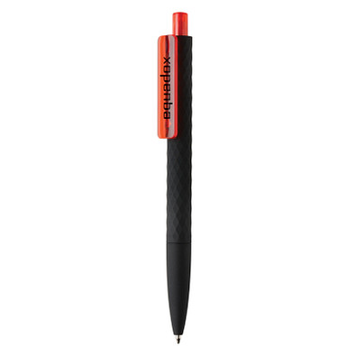 XD COLLECTION Druckkugelschreiber X3 mit Smooth-Touch, blaue Mine, rot/schwarz