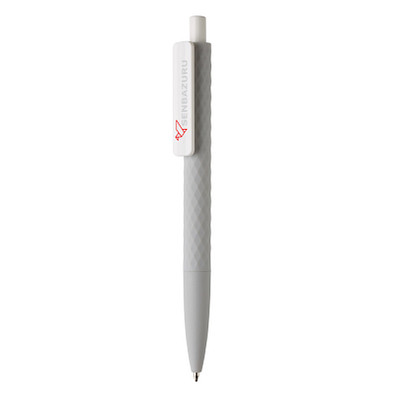 XD COLLECTION Druckkugelschreiber X3 mit Smooth-Touch, blaue Mine, grau/weiß
