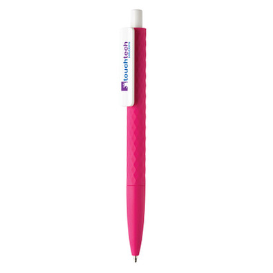 XD COLLECTION Druckkugelschreiber X3 mit Smooth-Touch, blaue Mine, rosa/weiß