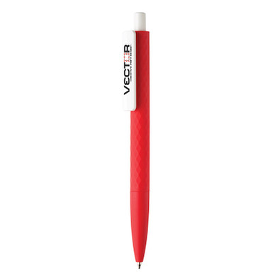 XD COLLECTION Druckkugelschreiber X3 mit Smooth-Touch, blaue Mine, rot/weiß