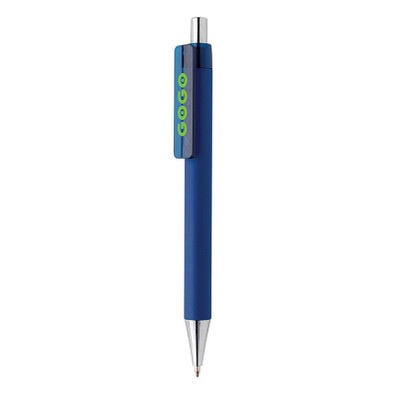 XD COLLECTION Druckkugelschreiber X8 mit Smooth-Touch, blaue Mine, dunkelblau