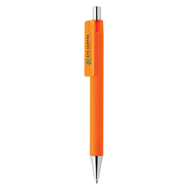 XD COLLECTION Druckkugelschreiber X8 mit Smooth-Touch, blaue Mine, orange