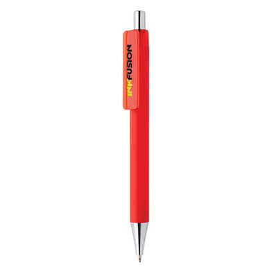 XD COLLECTION Druckkugelschreiber X8 mit Smooth-Touch, blaue Mine, rot