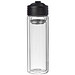 Doppelwandige Vakuum-Glasflasche mit Siebeinsatz, 400 ml, transparent