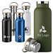 Isolierflasche Helsinki mit Bambusdeckel, 500 ml, rot